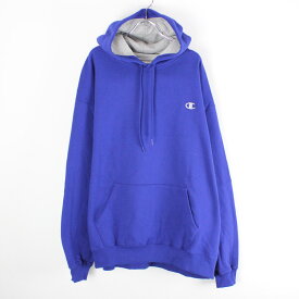 【中古】(KO) CHAMPION(チャンピオン) 90'S ONE POINT LOGO SWEAT HOODIE 90年代 ワンポイント ロゴ フーディー BLUE [SIZE:2XL USED]