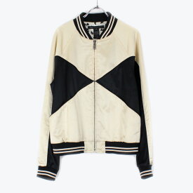 【中古】【送料無料】(KA) MARC BY MARC JACOBS(マーク バイ マーク ジェイコブス) ZIP UP SATIN JACKET ジップアップ サテン ジャケット WHITE/BLACK [SIZE: M USED]