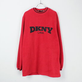 【中古】(KA) DKNY（ダナキャラン) 90'S FLEECE SWEAT SHIRT 90年代 フリース スウェット シャツ RED [SIZE: S USED]