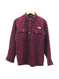 【中古】THE NORTH FACE◆Brushwood Wool Shirt//S/ウール/RED/チェック/NR62230【メンズウェア】