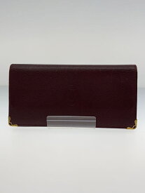 【中古】Cartier◆長財布/ボルドー/無地/メンズ【服飾雑貨他】