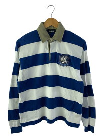 【中古】X-LARGE◆EMBLEM STRIPED RUGBY SHIRT/S/コットン/BLU/ボーダー/101231013001【メンズウェア】