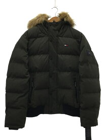 【中古】TOMMY HILFIGER◆SNOKEL HOODY PUFFER JACK/ダウンジャケット/M/ポリエステル/GRN/159AP83【メンズウェア】