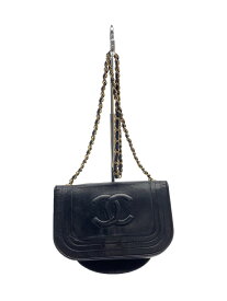 【中古】CHANEL◆ショルダーバッグ/レザー/ブラック【バッグ】