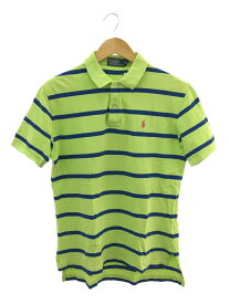 【中古】POLO RALPH LAUREN◆ポロシャツ/S/コットン/GRN/ボーダー【メンズウェア】