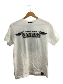 【中古】VANSON◆Tシャツ/S/コットン/WHT/アニマル【メンズウェア】