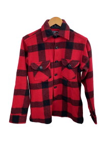 【中古】JOHNSON WOOLEN MILLS◆長袖シャツ/--/--/RED【メンズウェア】