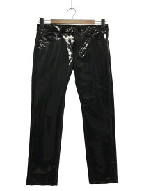 【中古】JUNYA WATANABE COMME des GARCONS◆PATENT EFFECT SLIM FIT TROUSERS/ボトム/S/ポリエステル/ブラック【レディースウェア】