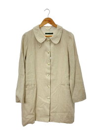 【中古】CASEY VIDALENC◆ラウンドカラーコート/丸襟/36/リネン/クリーム【レディースウェア】
