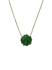 【中古】BOTTEGA VENETA◆ネックレス/SV925/GLD/トップ有/レディース/GOLD&amp;GREEN FERN NECKLACE【服飾雑貨他】