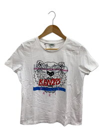 【中古】KENZO◆Hyper Tiger T-Shirt/Tシャツ/S/コットン/ホワイト/F852TS8714YL【レディースウェア】