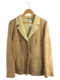 【中古】MAX MARA WEEK END LINE◆ムートンジャケット/レザージャケット・ブルゾン/44/レザー/BEG【レディースウェア】