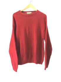 【中古】EDDIE BAUER◆セーター(厚手)/M/コットン/RED【メンズウェア】