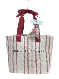 【中古】JILL by JILLSTUART◆トートバッグ/レッド/ストライプ/アイスチャーム付【バッグ】