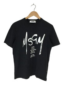 【中古】MSGM◆Tシャツ/XS/コットン/BLK/無地【メンズウェア】