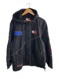 【中古】TOMMY JEANS◆SAILING JKT/ジャケット/M/ポリエステル/BLK【メンズウェア】