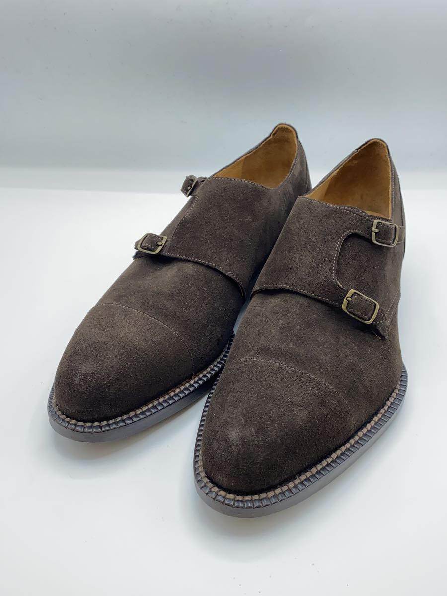 DOUBLE MONK STRAIGHT Tip/Peron Peron/Dress Shoes/42/Brown/Suede Sh ...
