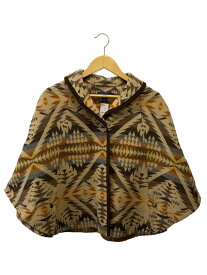 【中古】PENDLETON◆ペンドルトン/ポンチョ/one/ウール/キャメル/総柄【レディースウェア】