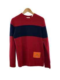 【中古】Calvin Klein◆セーター(厚手)/M/ウール/RED【メンズウェア】
