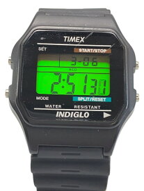 【中古】TIMEX◆クラシックデジタル/ソーラー腕時計/デジタル/ラバー/BLK/TW2U84000【服飾雑貨他】