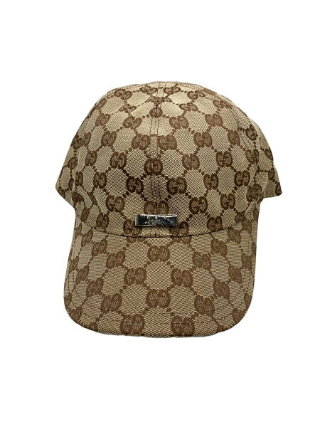 【中古】GUCCI◆GUCCI グッチキャップ/L/ポリエステル/ブラウン/ストライプ/メンズ【服飾雑貨他】