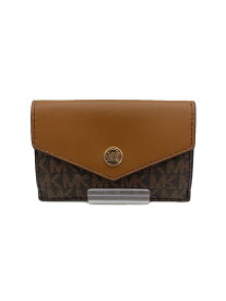 【中古】MICHAEL KORS◆カードケース/--/BRW/無地/レディース【服飾雑貨他】