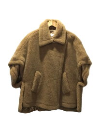 【中古】MAX MARA◆ポンチョ/テディベア/ケープ/アルパカ/ベージュ/473603036【レディースウェア】