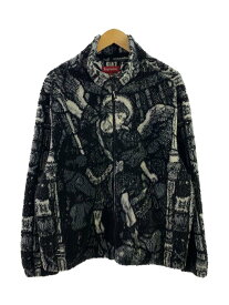 【中古】Supreme◆21SS/SAINT MICHAEL FLEECE JACKET/L/ウール/BLK/総柄【メンズウェア】