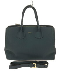 【中古】FURLA◆ハンドバッグ/レザー/BLU/無地/F7590【バッグ】