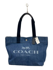 【中古】COACH◆トートバッグ/デニム/IDG/無地/f67415【バッグ】