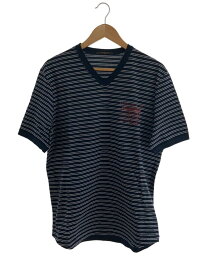 【中古】LOUIS VUITTON◆Tシャツ/L/コットン/BLK/ボーダー/RM101M MQJR12JDN【メンズウェア】