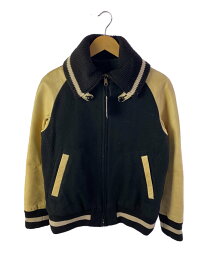 【中古】NUMBER (N)INE◆08AW/袖レザー/スタジャン/2/ウール/BLK【メンズウェア】