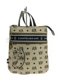 【中古】CASTELBAJAC◆ショルダーバッグ/PVC/WHT/総柄【バッグ】