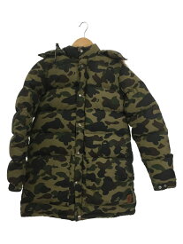 【中古】A BATHING APE◆ダウンジャケット/S/ポリエステル/GRN/カモフラ/001HJB802506X【メンズウェア】