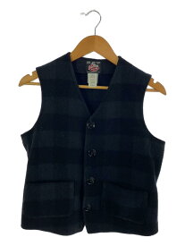 【中古】JOHNSON WOOLEN MILLS◆ニットベスト(厚手)/XS/ウール/BLK【メンズウェア】