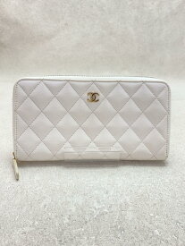 【中古】CHANEL◆タイムレスクラシック/マトラッセ/キャビアスキン/長財布/レザー/WHT/レディース/AP0242【服飾雑貨他】