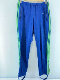 【中古】adidas◆70s/トラックパンツ/サイドライン/ストレートパンツ/5号/ポリエステル/ネイビー/無地【メンズウェア】