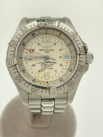 【中古】BREITLING◆スーパーオーシャン/自動巻腕時計/ステンレス/ベージュ/シルバー/20231216日差-8【服飾雑貨他】