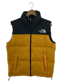 【中古】THE NORTH FACE◆NUPTSE VEST_ヌプシベスト/L/ナイロン/YLW【メンズウェア】