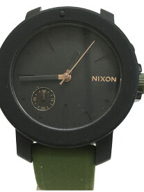 【中古】NIXON◆クォーツ腕時計/アナログ/ラバー/BLK/GRN【服飾雑貨他】
