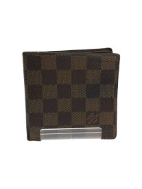 【中古】LOUIS VUITTON◆ルイヴィトン/ポルト・フォイユ・マルコ/ダミエ・エベヌ/ビニール/ブラウン/総柄/メンズ/N61675【服飾雑貨他】