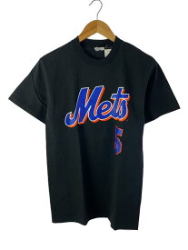 【中古】Majestic◆Tシャツ/M/コーデュロイ/BLK/Mets/5/新庄剛志【メンズウェア】