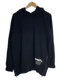 【中古】Ground Y◆Upside Down LOGO Side Zipper Hoodie/3/コットン/BLK/GA-T75-079【メンズウェア】