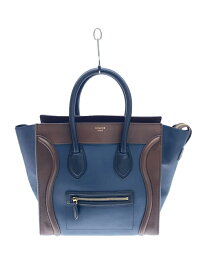 【中古】CELINE◆トートバッグ/レザー/NVY/無地/ラゲージ【バッグ】