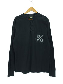 【中古】GLAD HAND◆ヘンリーネックカットソー/XL/コットン/BLK/バックプリント【メンズウェア】