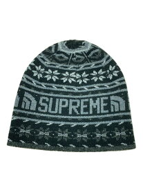 【中古】THE NORTH FACE◆Supreme TS FAIRE ISLE BEANIE/FREE/ウール/BLK/メンズ/NN522501【服飾雑貨他】