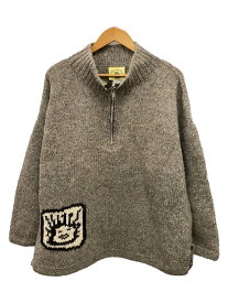 【中古】80s～90s/PACHAMAMA/エクアドルニット/ハーフジップ/ECLAIRジップ/ウール/GRY//【メンズウェア】