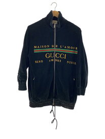 【中古】GUCCI◆ジャージ/XS/ベロア/BLK/595533-XJBTD【メンズウェア】