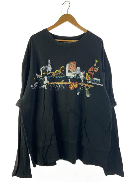 【中古】KIDILL◆長袖Tシャツ/46/コットン/BLK/KL253-A【メンズウェア】