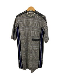 【中古】UJOH◆チェック柄ワンピース/半袖ワンピース/2/ウール/GRY/UQ-D04-105【レディースウェア】
